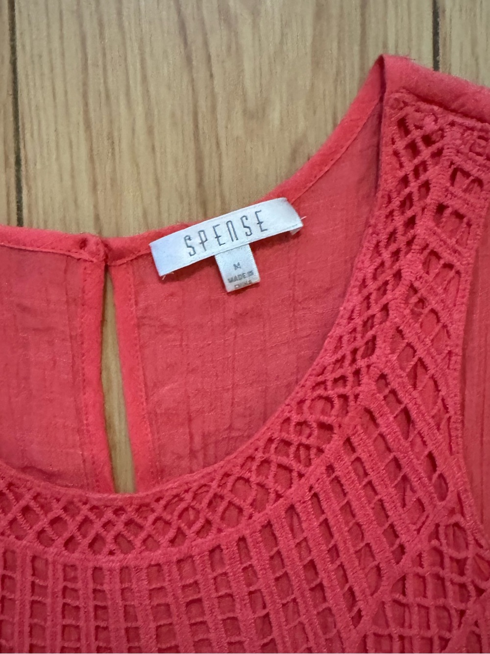Spense Coral Crochet Yoke Sleeveless Camisole - Picture 2 of 4